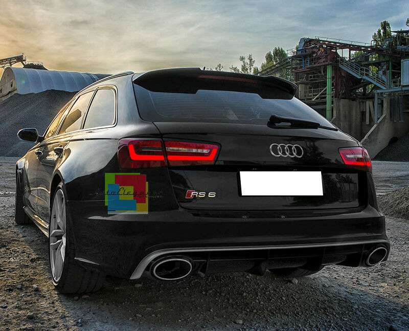 COPPIA TERMINALI DI SCARICO AUDI A6 4G C7 2011-2015 OVALI ACCIAIO LOOK RS6 AUTOELEGANCERICAMBI
