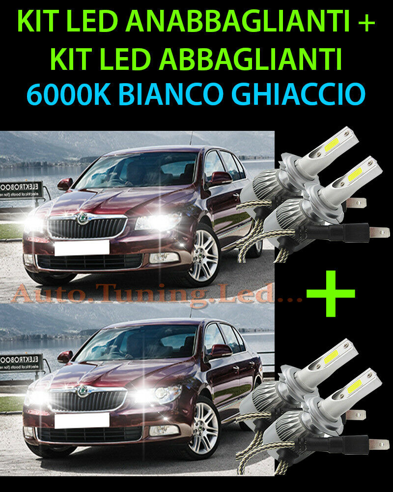 KIT LED LAMPADE ABBAGLIANTI & ANABBAGLIANTI PER SKODA SUPERB 2008-2013 -.