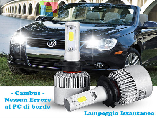 LAMPADE ABBAGLIANTI LED VW EOS 2006-2015 LAMPEGGIO ISTANTANEO 6000K CREE