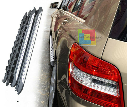 PEDANE LATERALI MERCEDES GLK X204 2008 IN POI SOTTO PORTA IN ALLUMINIO E PVC