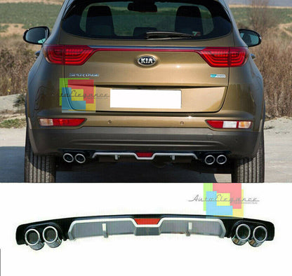 KIA SPORTAGE QL 2015+ REAR DIFFUSER UNDER BUMPER FOUR TIP ABS