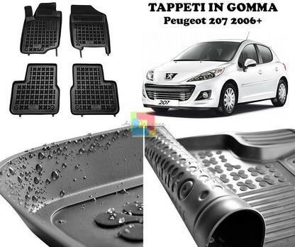 PEUGEOT 207 2006 IN POI TAPPETINI AUTO GOMMA - TAPPETI TOP QUALITA -1-