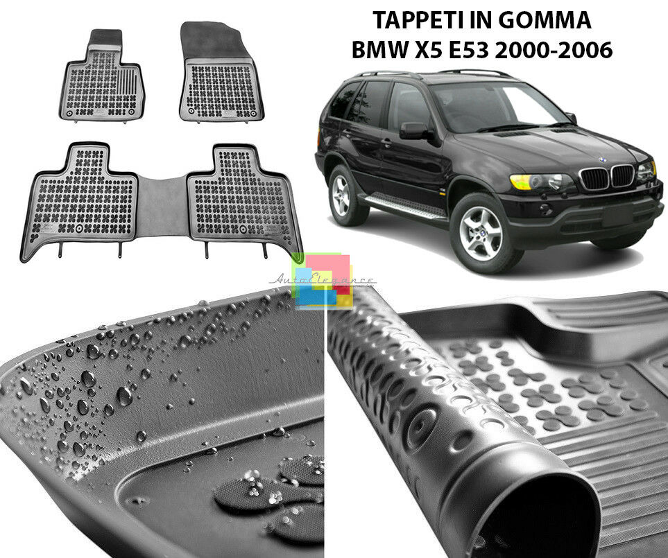BMW X5 E53 2000-2006 TAPPETINI AUTO IN GOMMA - TAPPETI TOP QUALITA -1 AUTOELEGANCERICAMBI