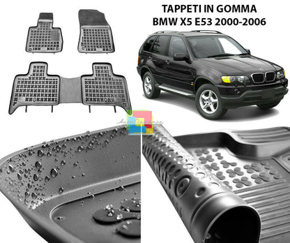 BMW X5 E53 2000-2006 TAPPETINI AUTO IN GOMMA - TAPPETI TOP QUALITA -1 AUTOELEGANCERICAMBI