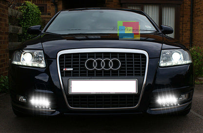 AUDI A6 4F C6 2008-2011 RESTYLING GRIGLIE FENDINEBBIA LUCI DIURNE LED DAYTIME AUTOELEGANCERICAMBI