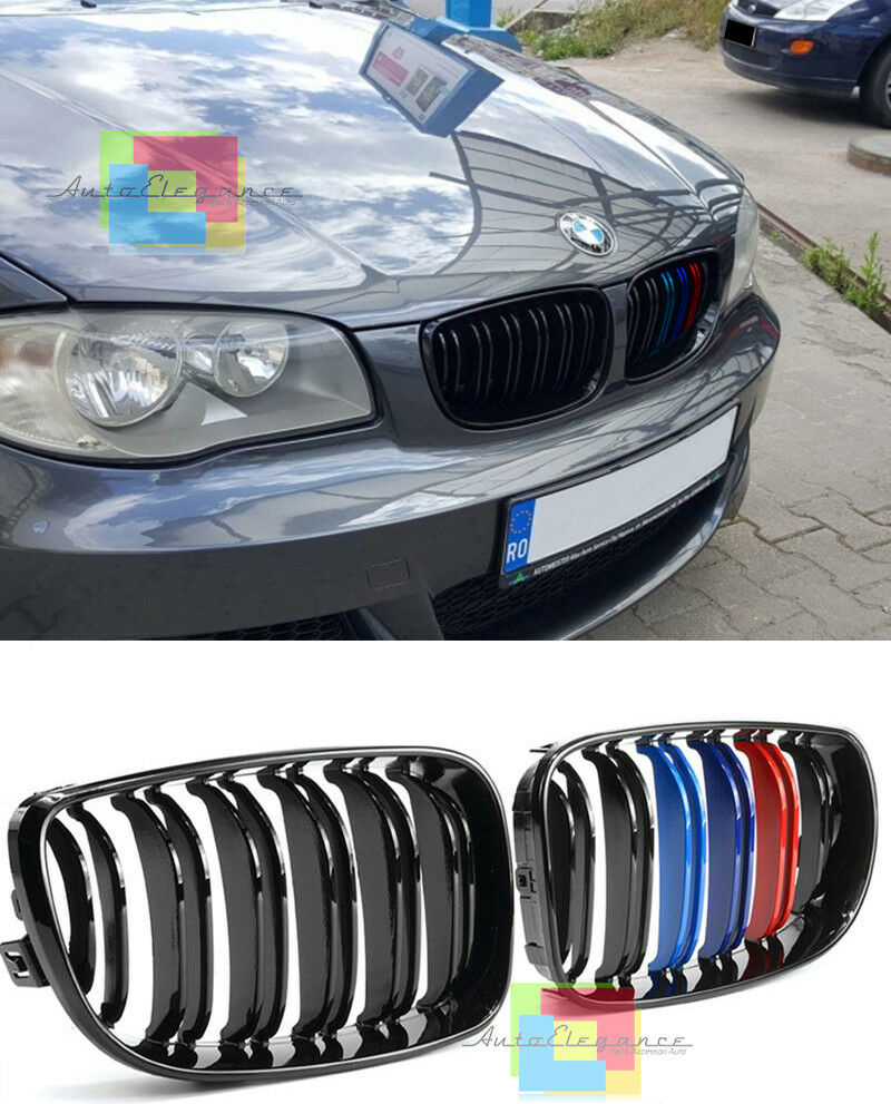 GRIGLIA ANTERIORE 3 COLORI M DOPPIA FASCIA PER BMW SERIE 1 E87 2008-2011