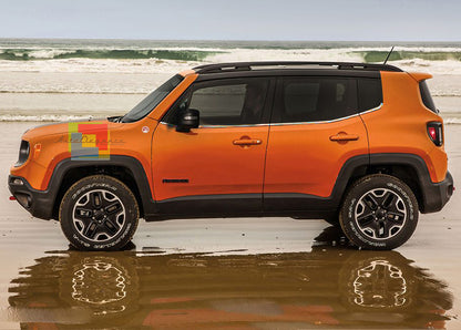 ADHESIVE MOLDINGS JEEP RENEGADE 2015+ CHROME WINDOW FRAME STEEL 