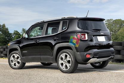 ADHESIVE MOLDINGS JEEP RENEGADE 2015+ CHROME WINDOW FRAME STEEL 