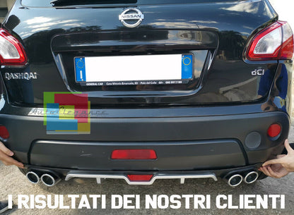 SOTTO PARAURTI QUATTRO TERMINALI PER NISSAN QASHQAI J10 DIFFUSORE POSTERIORE ABS