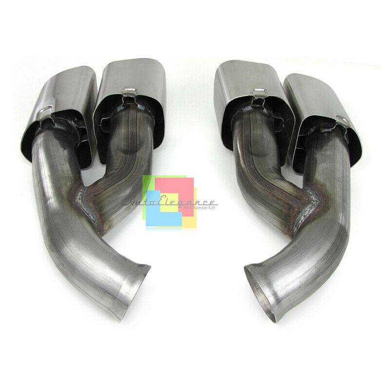 COPPIA TERMINALI DI SCARICO PER PORSCHE CAYENNE 2014-2017 ACCIAIO INOX AUTOELEGANCERICAMBI