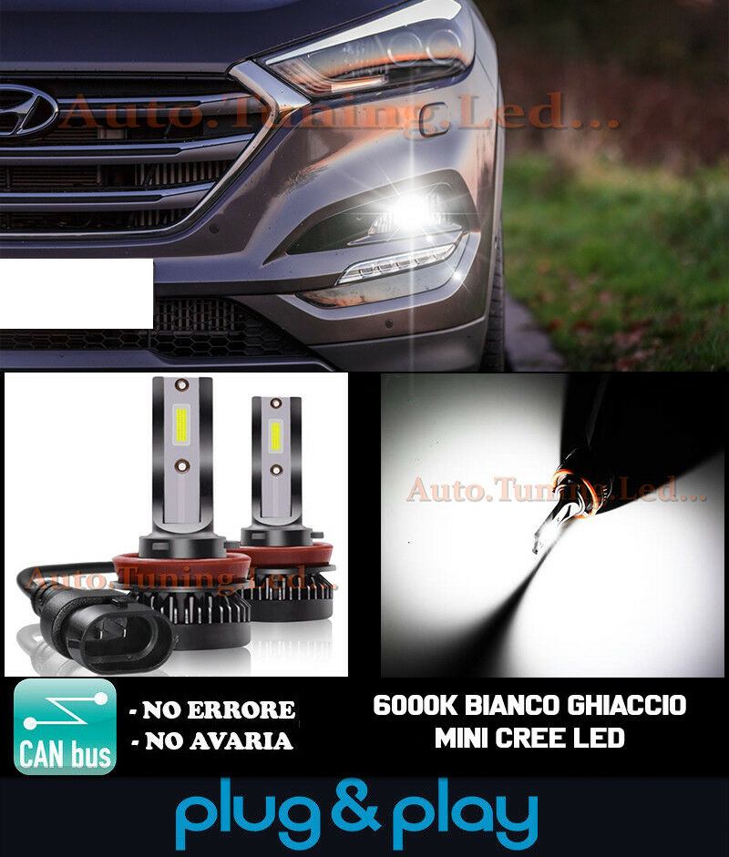 LAMPADE FENDINEBBIA A LED CREE HYUNDAI TUCSON TL CAMBUS BIANCO GHIACCIO 8000LM