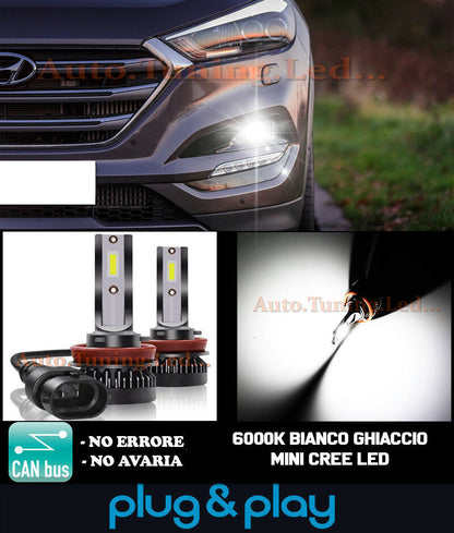 LAMPADE FENDINEBBIA A LED CREE HYUNDAI TUCSON TL CAMBUS BIANCO GHIACCIO 8000LM