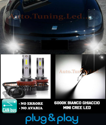 LAMPADE FENDINEBBIA A LED CREE FIAT BARCHETTA CAMBUS BIANCO GHIACCIO 8000LM