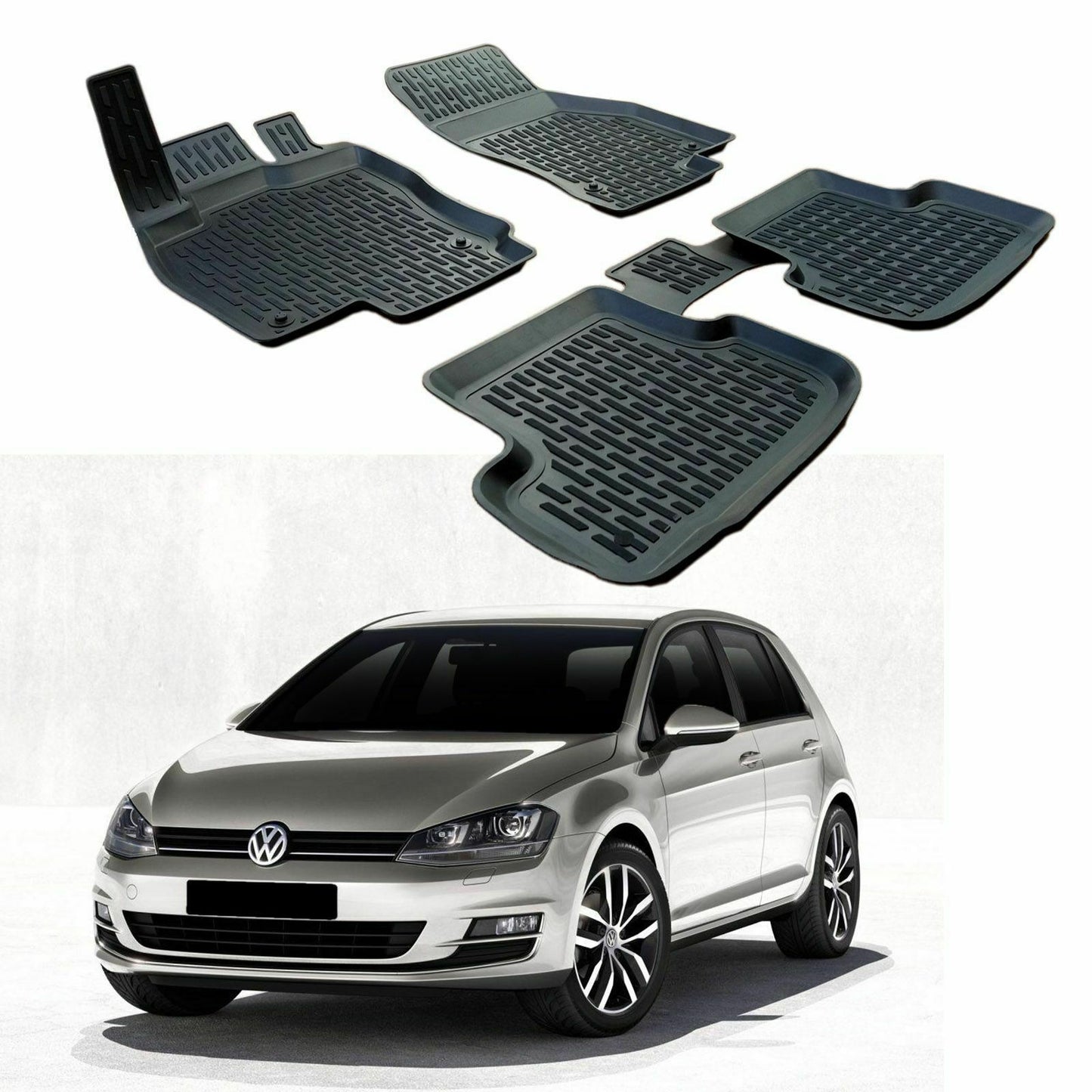 VW GOLF 7 VII 2012 TO PRESENT RUBBER CAR MATS - TOP QUALITY MATS -1