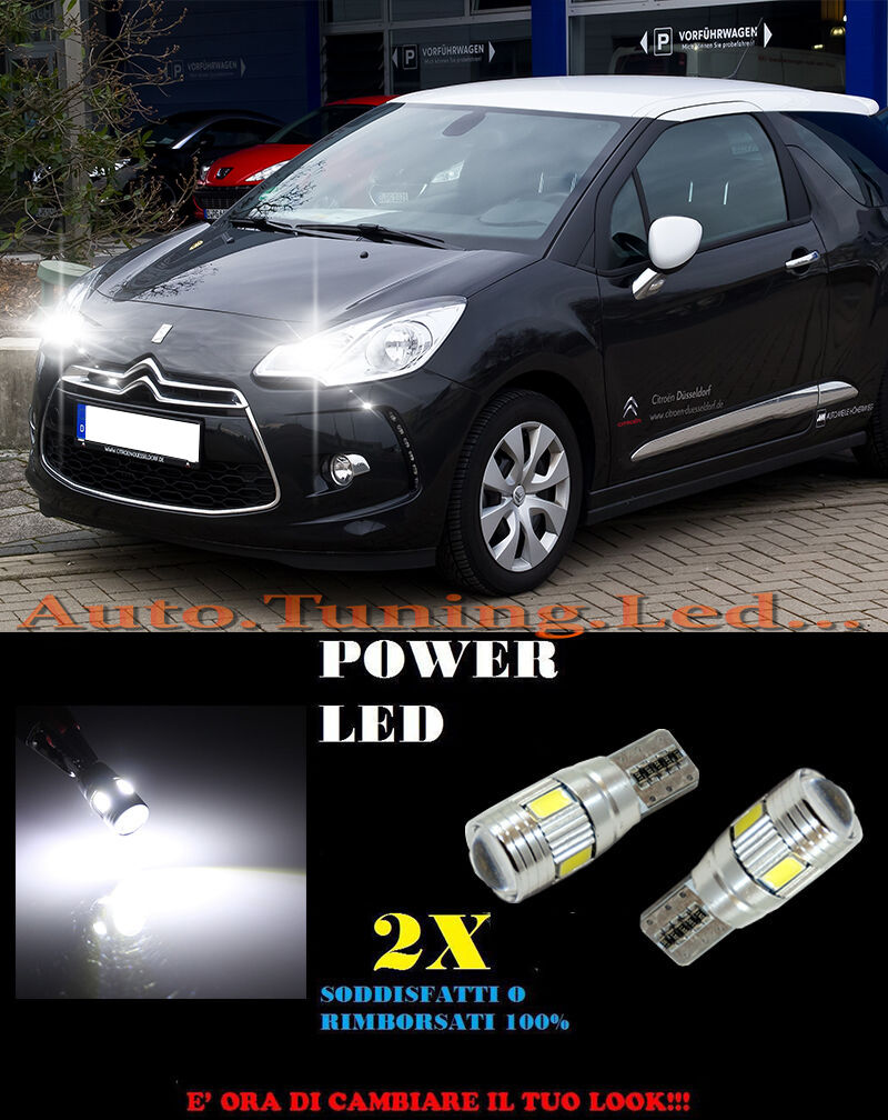 LUCI POSIZIONE CITROEN DS3 CANBUS T10 BIANCO 6 LED SUPER QUALITA