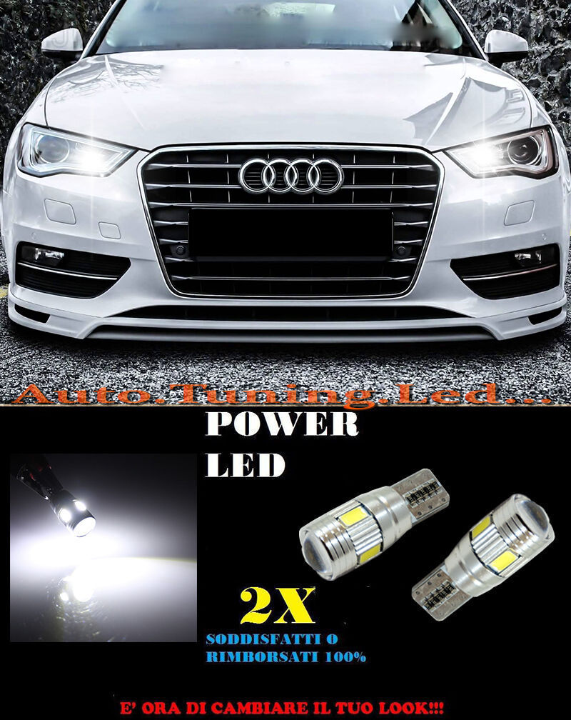 LUCI POSIZIONE AUDI A3 8V 2012+ CANBUS T10 BIANCO 6 LED SUPER QUALITA