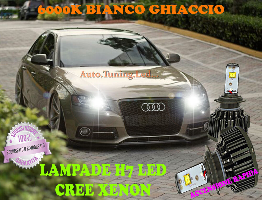 AUDI A4 B8 08-14 LAMPADE H7 CREE XENON ABBAGLIANTI 6000K BIANCO RAPIDA AUTOELEGANCERICAMBI
