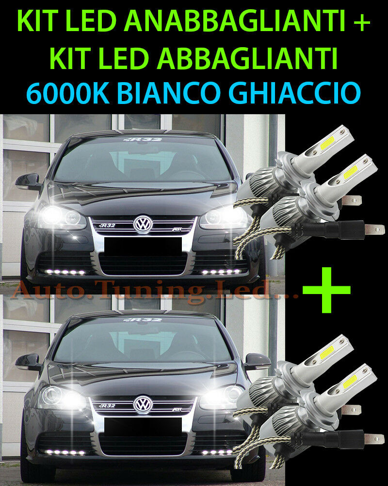 KIT LED LAMPADE ABBAGLIANTI & ANABBAGLIANTI PER VW GOLF 5 V 2003-2008 -.