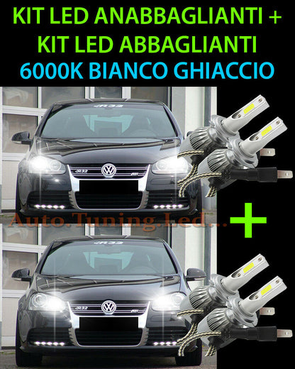 KIT LED LAMPADE ABBAGLIANTI & ANABBAGLIANTI PER VW GOLF 5 V 2003-2008 -.