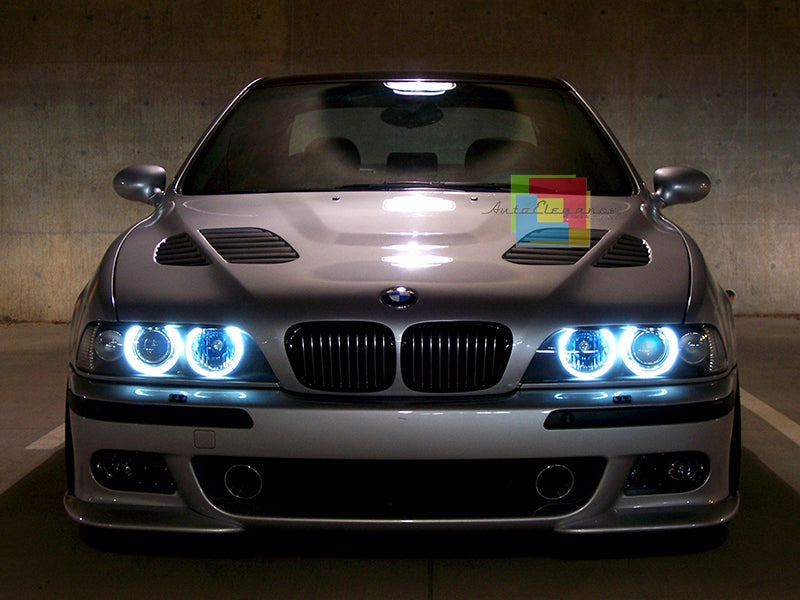 LAMPADE ANGEL EYES BMW SERIE 5 E60 520D 07-09 40W 6000K LED BIANCO NO ERROR