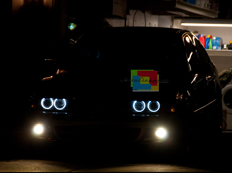 LAMPADE ANGEL EYES BMW SERIE 5 E60 03-07 M5 40W 6000K LED BIANCO NO ERROR