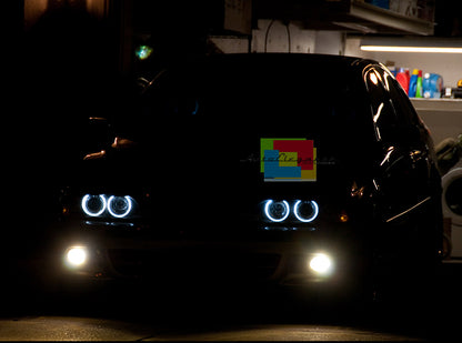 LAMPADE ANGEL EYES BMW SERIE 5 E60 03-07 M5 40W 6000K LED BIANCO NO ERROR