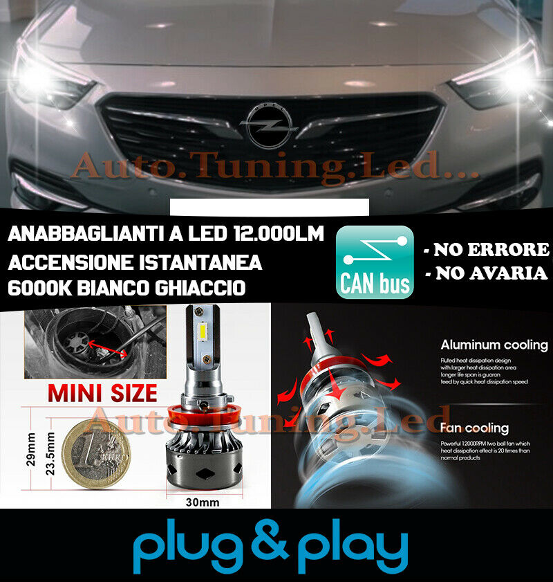 OPEL INSIGNIA B LED LOW BEAM HEADLIGHTS INSTANT NO FAILURE 12.000LM
