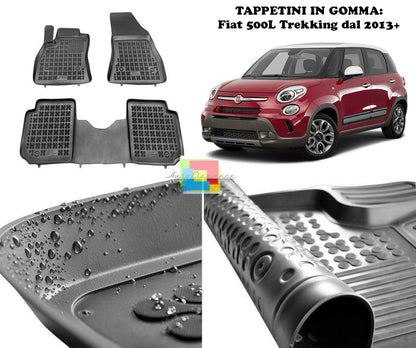 Fiat 500L Trekking from 2013+ RUBBER CAR MATS - TOP QUALITY MATS -1