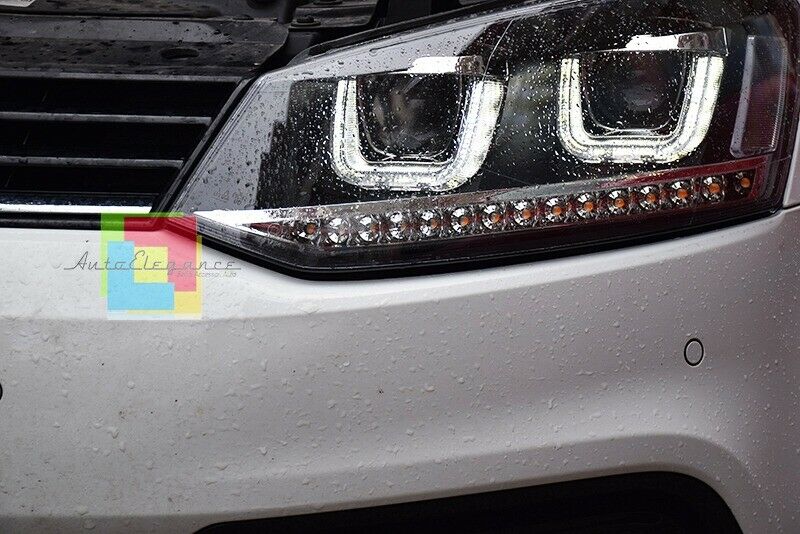 VW POLO 6R 2009 IN POI FARI ANTERIORI LENTICOLARI GTI ANGEL EYES LED .-