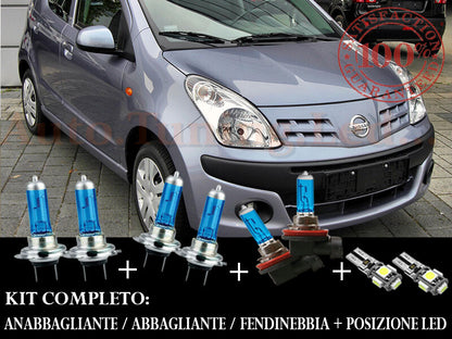 NISSAN PIXO SET COMPLETO LAMPADE BLU XENON + POSIZIONE A LED