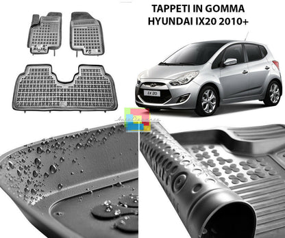 HYUNDAI IX20 2010 IN POI TAPPETINI AUTO IN GOMMA - TAPPETI TOP QUALITA -1-
