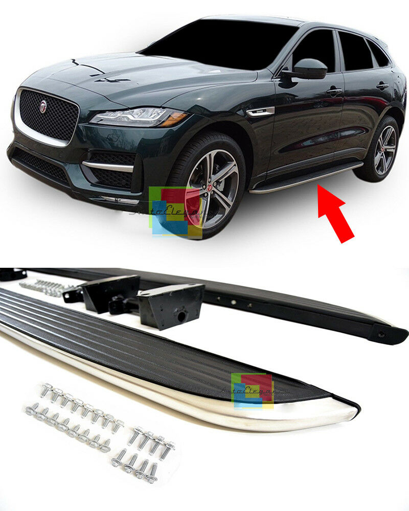 SIDE STEPS JAGUAR F-PACE 2015+ NON-SLIP DOOR SILLS ALUMINUM AND PVC .-