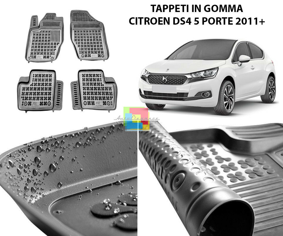 CITROEN DS4 5 PORTE 2011 IN POI TAPPETINI AUTO IN GOMMA - TAPPETI TOP QUALITA -1 AUTOELEGANCERICAMBI