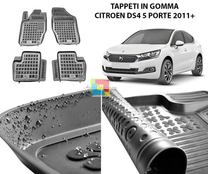 CITROEN DS4 5 PORTE 2011 IN POI TAPPETINI AUTO IN GOMMA - TAPPETI TOP QUALITA -1 AUTOELEGANCERICAMBI