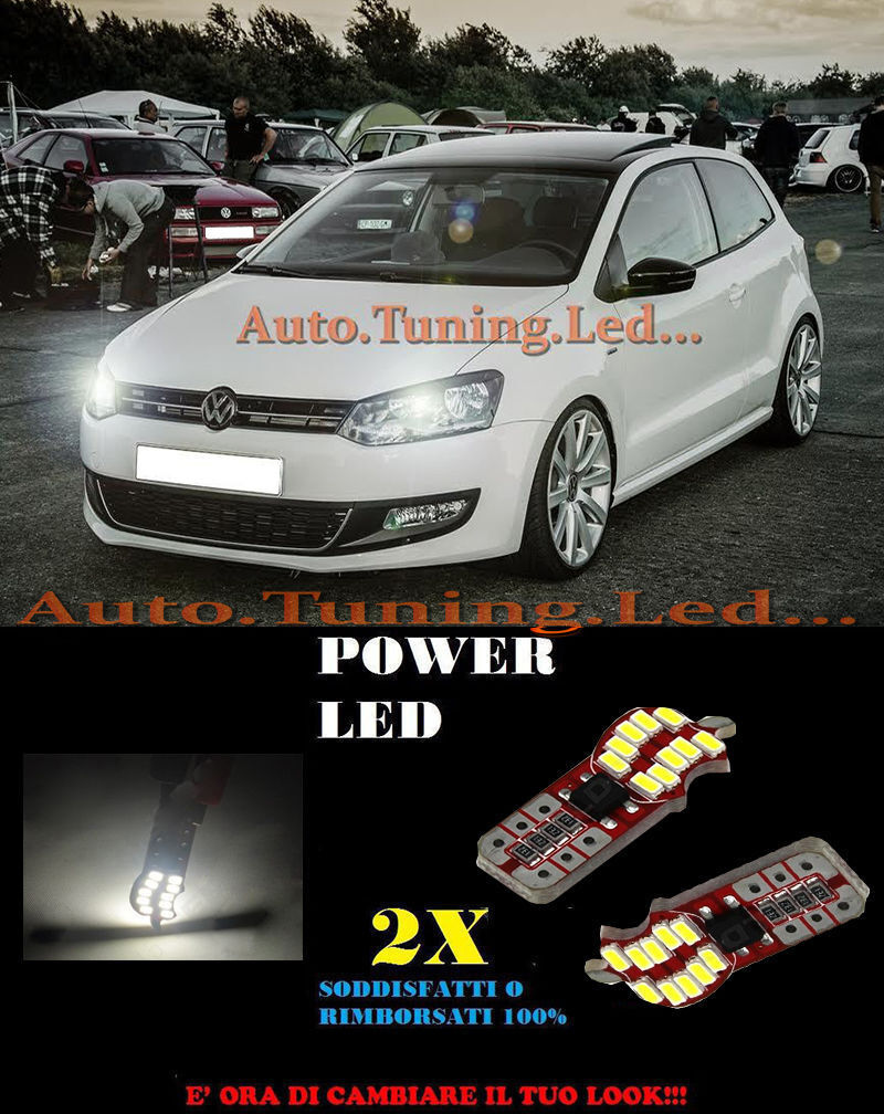 LUCI POSIZIONE VW POLO 6R 2009-2014 CANBUS T10 BIANCO 20 LED SUPER QUALITA