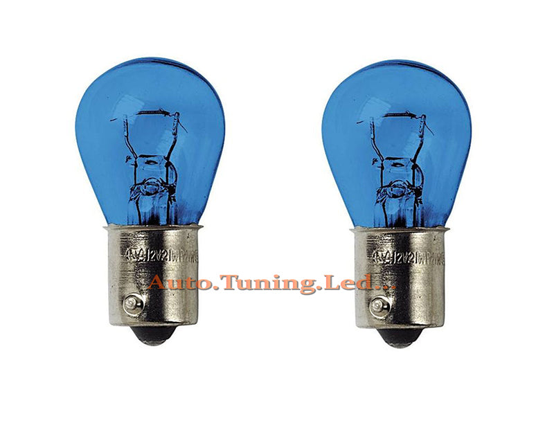 COPPIA LAMPADE RETROMARCIA FORD KUGA P21W BA15S BLU XENON BIANCO AUTOELEGANCERICAMBI