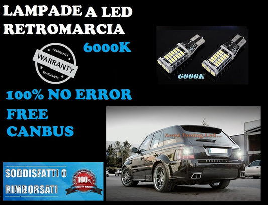 BMW SERIE 5 F10 6000K LAMPADE RETROMARCIA A LED T15 W16W CANBUS FREE ERROR AUTOELEGANCERICAMBI