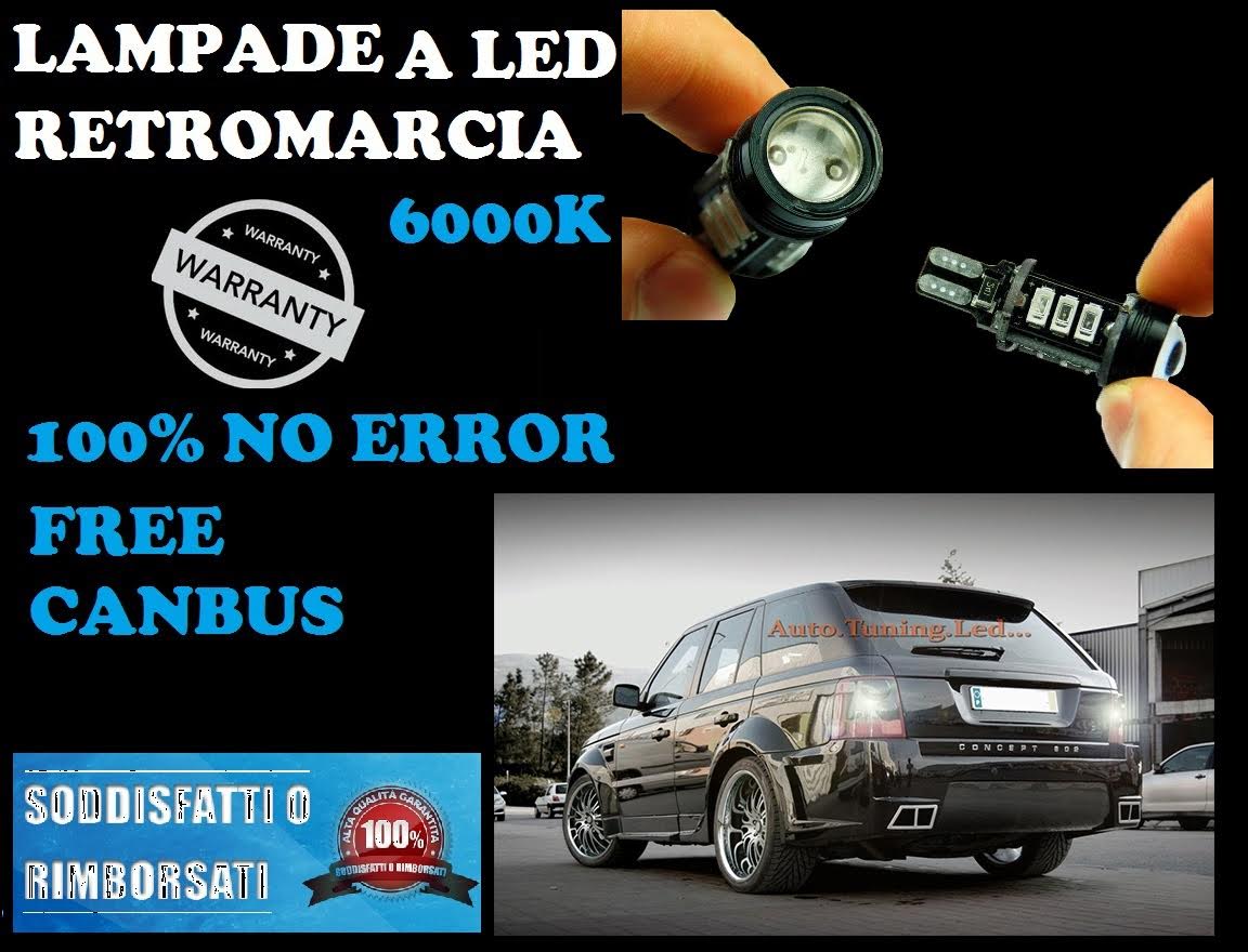 JEEP RENEGADE 6000K LAMPADA RETROMARCIA A LED T15 W16W CANBUS NO ERROR