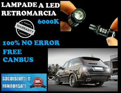 BMW SERIE 5 E60 6000K LAMPADE RETROMARCIA A LED T15 W16W CANBUS NO ERROR AUTOELEGANCERICAMBI