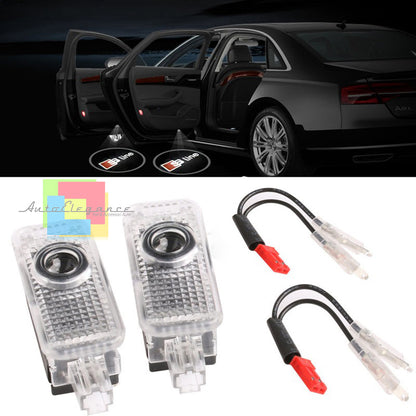AUDI TT 2008-2016 COPPIA SIMBOLO S LINE S-LINE LASER LED SMD LOGO SOTTO PORTIERE AUTOELEGANCERICAMBI
