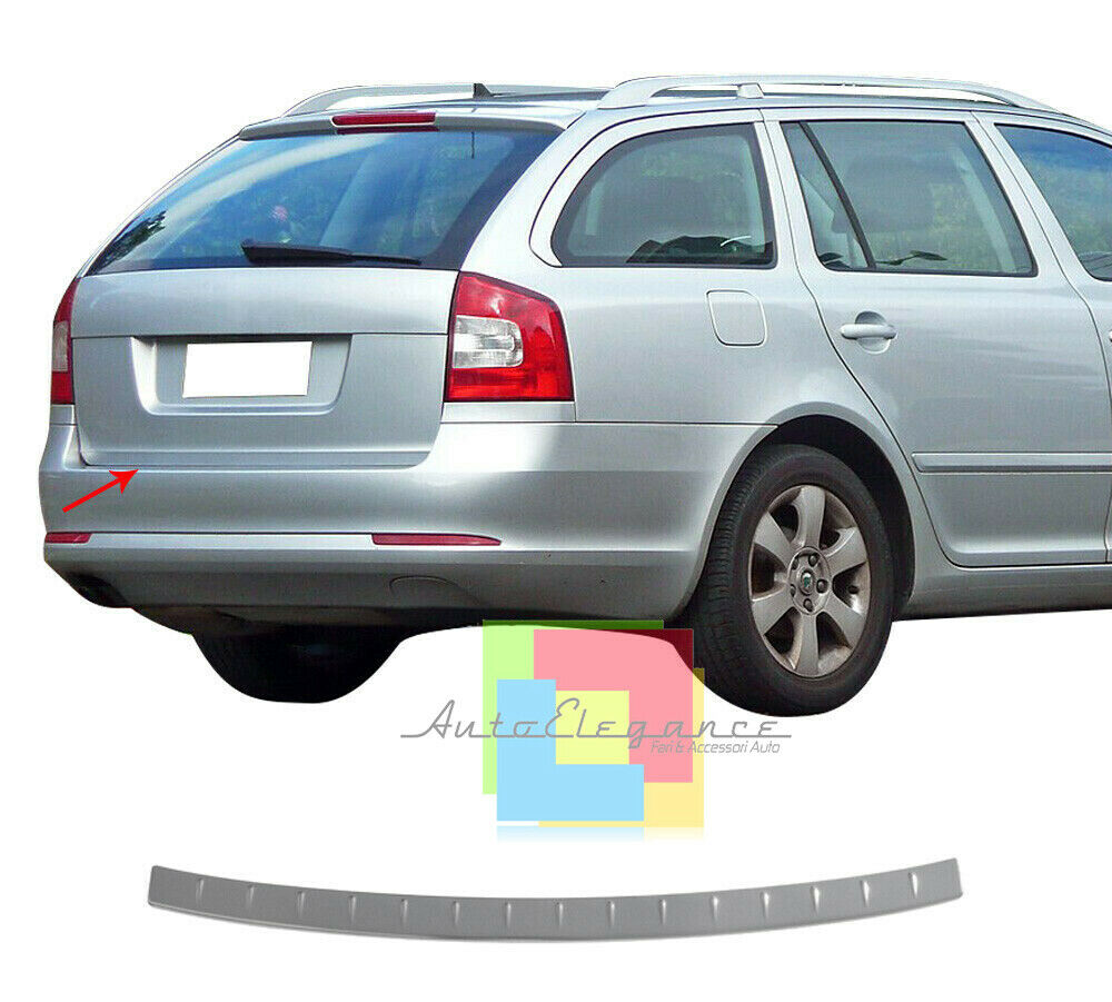 SKODA OCTAVIA II SW 2004-2013 PIASTRA CROMATA PORTELLONE POSTERIORE INOX