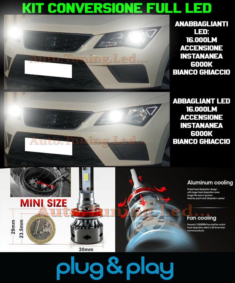 LAMPADE ANABBAGLIANTI + ABBAGLIANTI LED 16.000LM PER SEAT ATECA