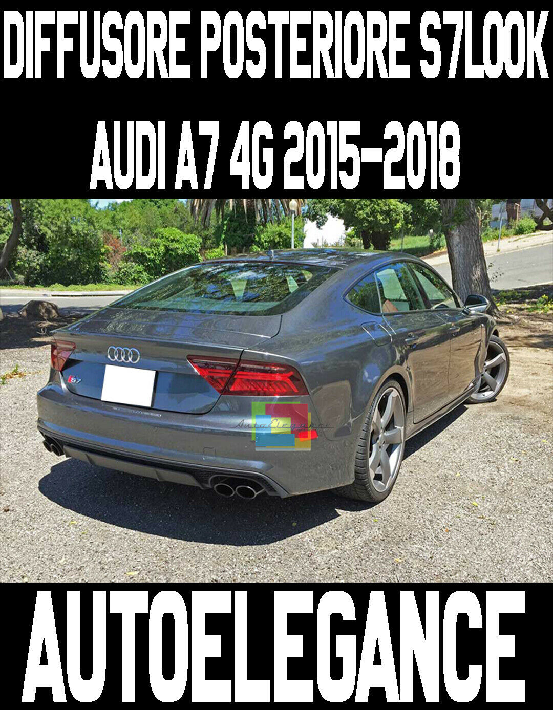 AUDI A7 4G C7 2015-2018 FACELIFT DIFFUSORE POSTERIORE S7 SOTTO PARAURTI SLINE AUTOELEGANCERICAMBI