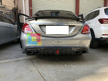 MERCEDES CLASSE C W205 2013 AL 2018 SPOILER POSTERIORE COFANO GTS NERO LUCIDO