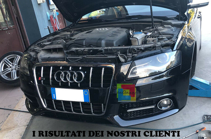 AUDI A4 B8 2008-2012 GRIGLIE FENDINEBBIA NERE DETTAGLI CROMATI DESIGN RS4 S4 AUTOELEGANCERICAMBI