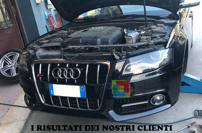 AUDI A4 B8 2008-2012 GRIGLIE FENDINEBBIA NERE DETTAGLI CROMATI DESIGN RS4 S4 AUTOELEGANCERICAMBI