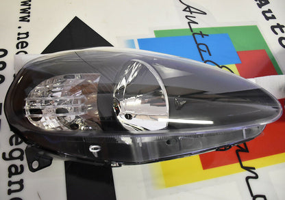 BLACK HEADLIGHTS FIAT GRANDE PUNTO FROM 2008 TO 2012 ABARTH DESIGN H4