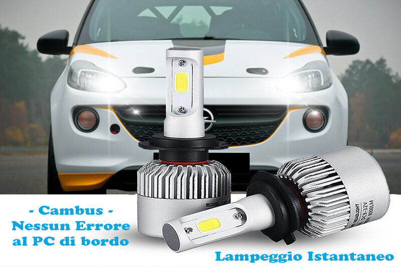 LAMPADE ABBAGLIANTI LED OPEL ADAM LAMPEGGIO ISTANTANEO 6000K