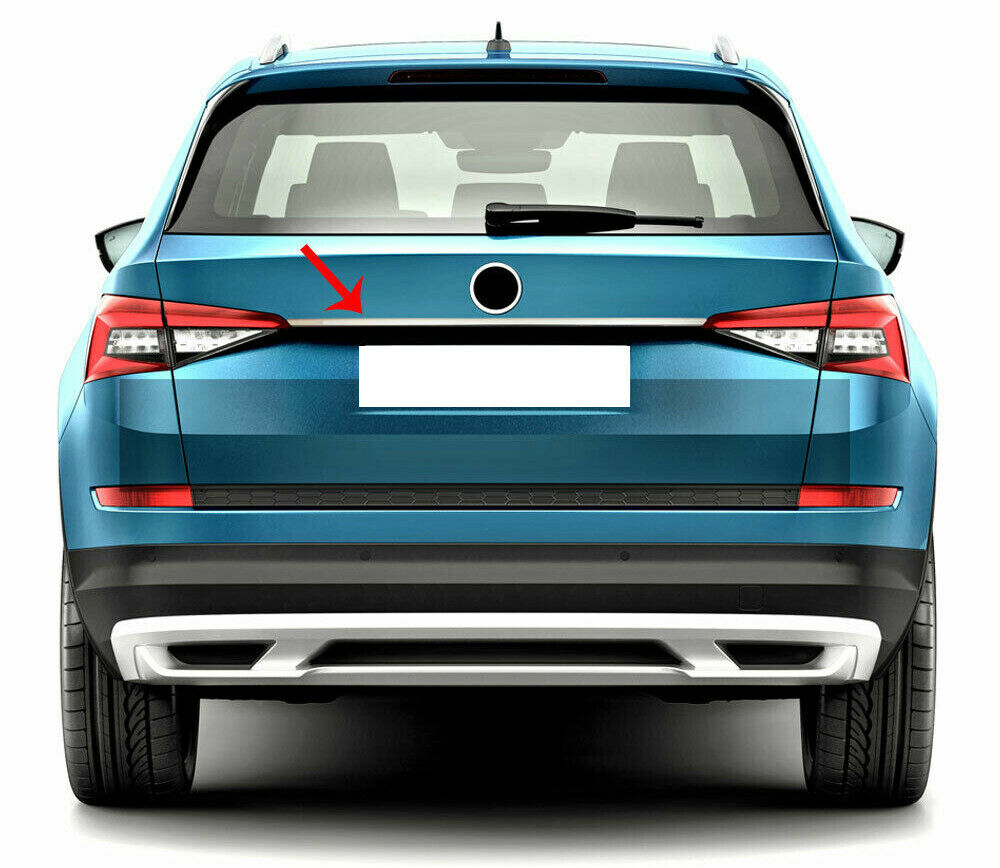 PIASTRA CROMATA PORTELLONE COFANO POSTERIORE SKODA KODIAQ 2017+ ACCIAIO INOX