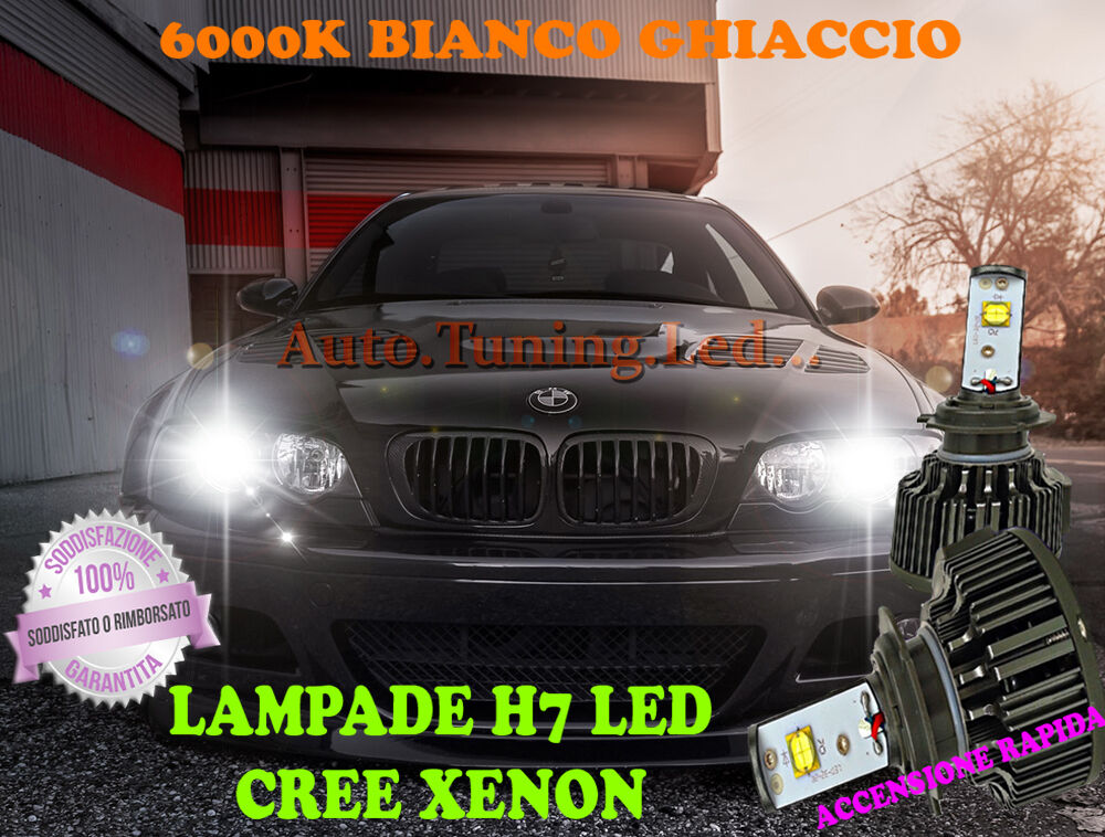 BMW SERIE 3 E46 LAMPADE H7 CREE XENON ANABBAGLIANTE 6000K BIANCO PURO - BMW AUTOELEGANCERICAMBI